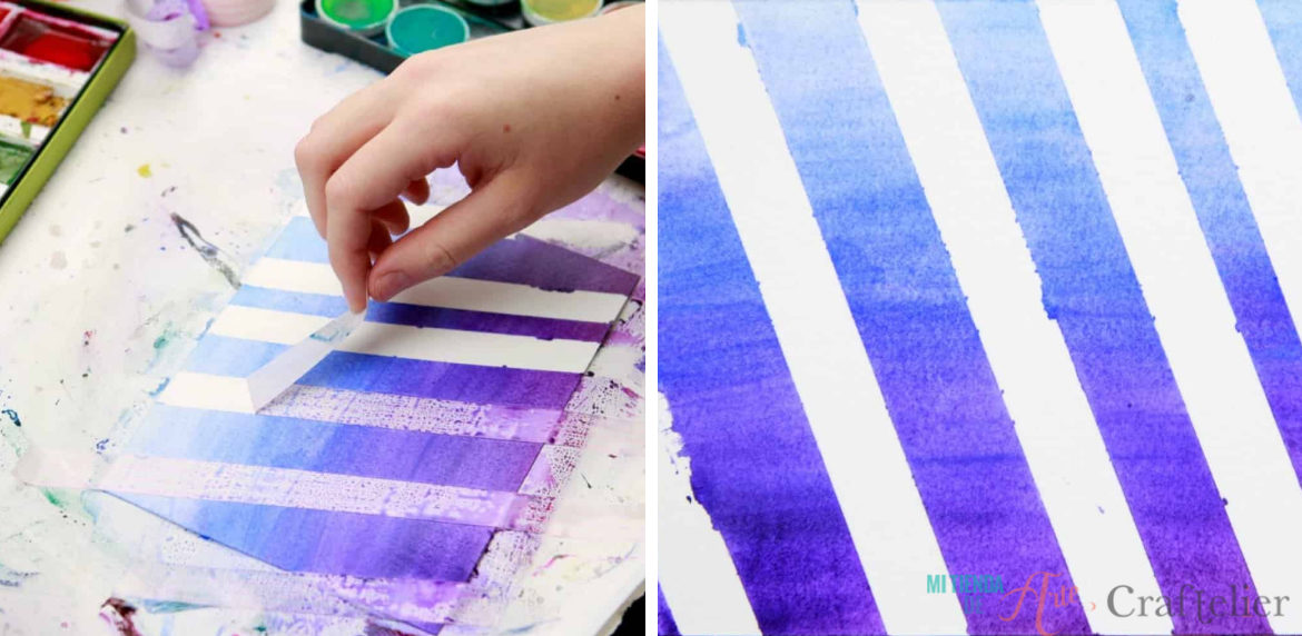 Washi tape and watercolour