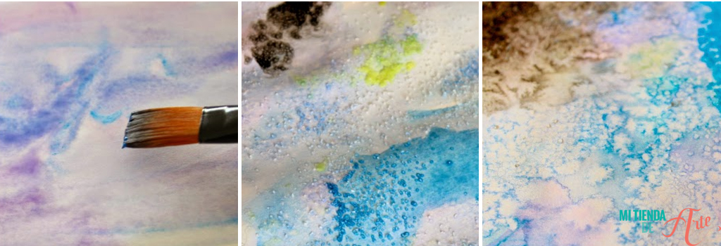 Watercolour with salt