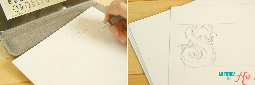 Watercolour writing - sketching