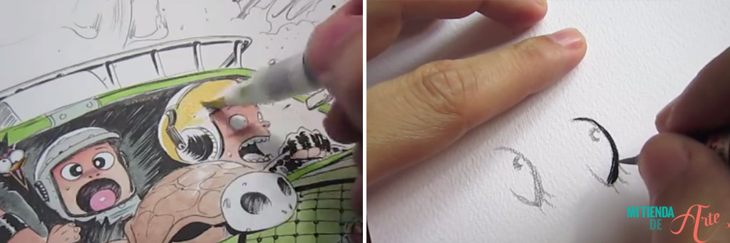 art with pentel color brush