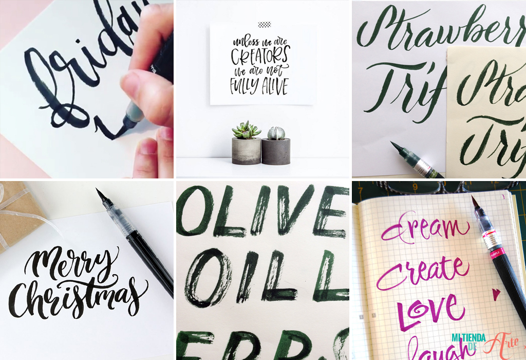 calligraphy with color brush markers