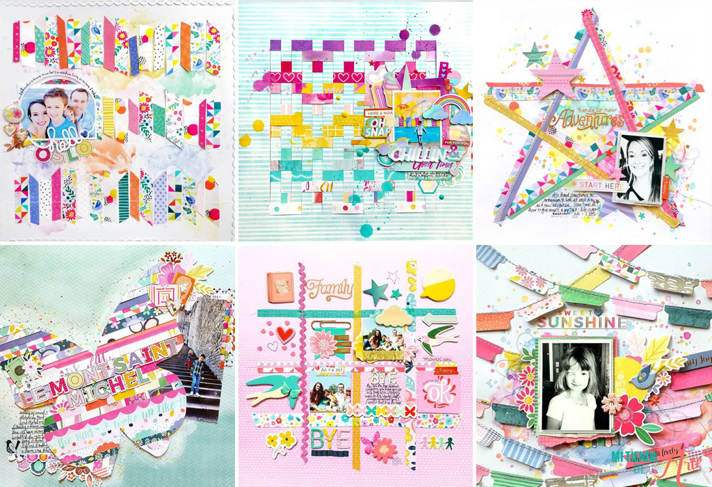 decorative backgrounds with paper scraps