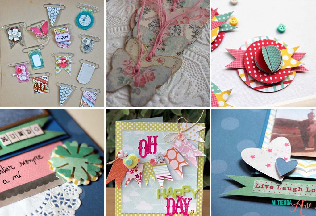 decorative elements with paper scraps