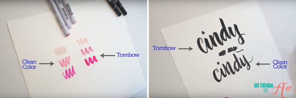 clean color vs tombow