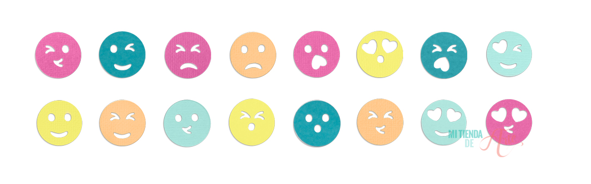 the emojis from emoji punch board - we r memory keepers