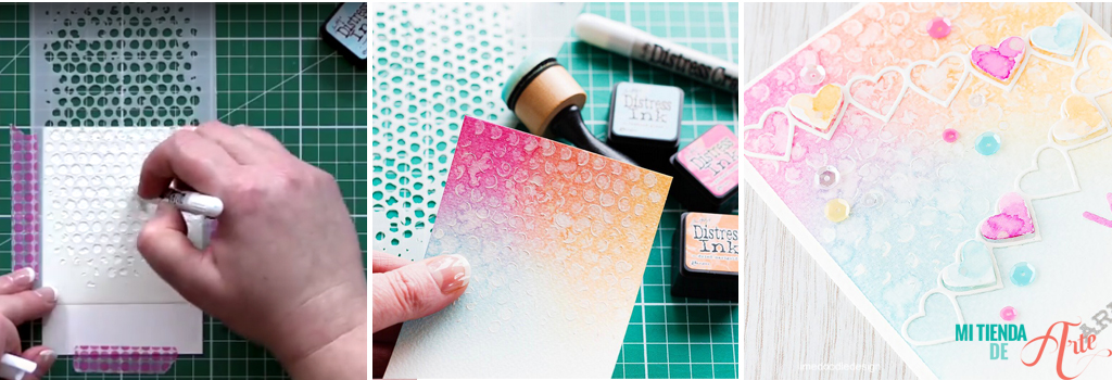 using stencils and distress crayons