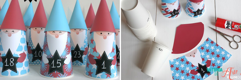 advent calendar with recycled materials